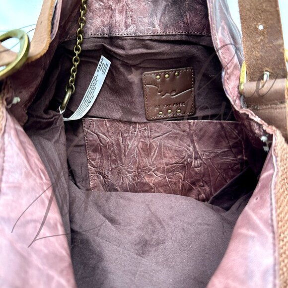 FREE PEOPLE We The Free Talia Shoulder Bag In Distressed Brown NWT - Picture 6 of 9